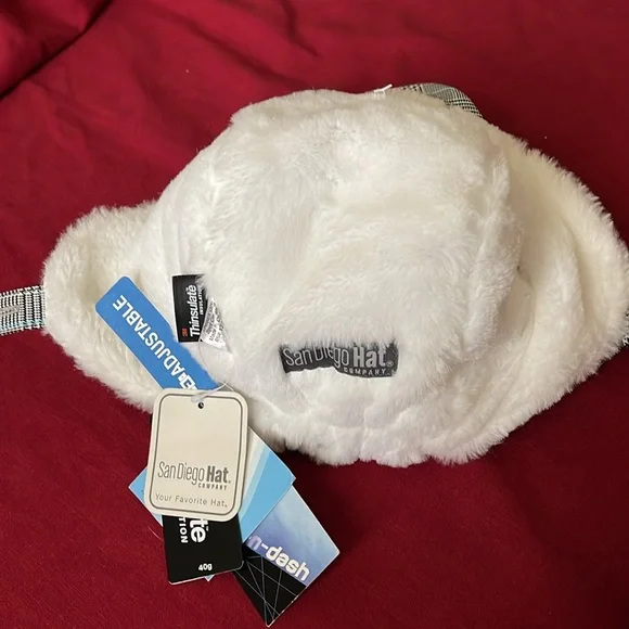 NWT San Diego Hat Company OS Gray/Black/Blue Plaid Trapper Hat - Picture 6 of 16